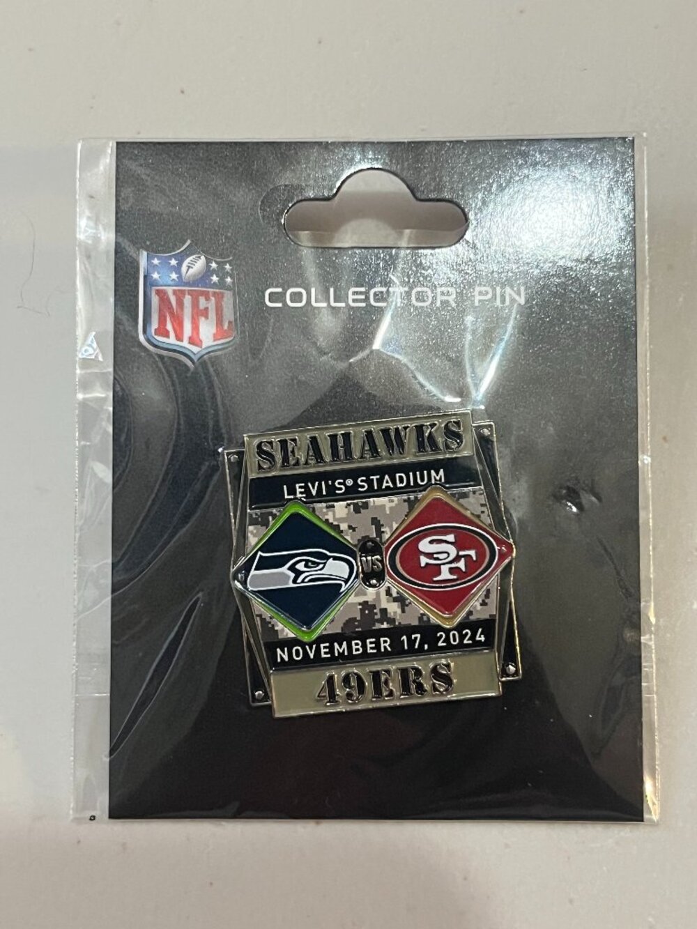 San Francisco 49ers vs Seattle Seahawks Salute to Service Game Day Pin 11/17/24